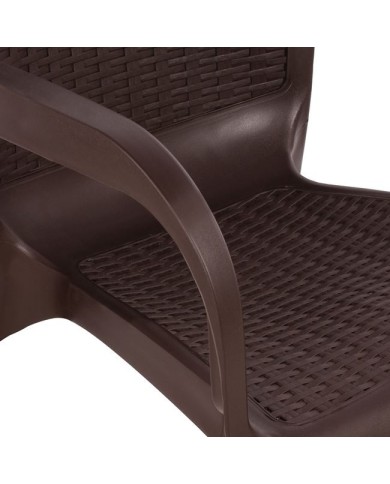 ΠΟΛΥΘΡΟΝΑ ΠΟΛΥΠΡΟΠΥΛΕΝΙΟΥ RATTAN ΠΟΔΙ ALU HM5591.03 ΧΡΩΜΑ ΚΑΦΕ 60x60x82 cm
