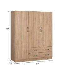 ΝΤΟΥΛΑΠΑ 3ΦΥΛΛΗ CARLY HM384.02 ΜΕ ΔΥΟ ΣΥΡΤΑΡΙΑ SONAMA 150X55Χ180Υεκ.