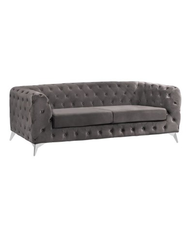 ΚΑΝΑΠΕΣ 3ΘΕΣΙΟΣ ALBERT Τ.CHESTERFIELD ΓΚΡΙ ΒΕΛΟΥΔΟ HM3128.10 224Χ88Χ74Υεκ.