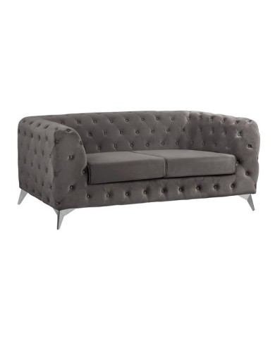 ΚΑΝΑΠΕΣ 2ΘΕΣΙΟΣ ALBERT Τ.CHESTERFIELD ΓΚΡΙ ΒΕΛΟΥΔΟ HM3129.10 180Χ88Χ74Υεκ.