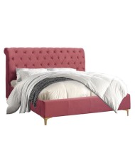 ΚΡΕΒΑΤΙ ABBY HM365.05 ΔΙΠΛΟ 150x200 εκ. ΜΕ ΥΦΑΣΜΑ ΒΕΛΟΥΔΟ ΣΑΠΙΟ ΜΗΛΟ 160Χ219Χ94Υεκ.
