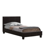 ΚΡΕΒΑΤΙ BRUCE 90Χ190 εκ. ΔΕΡΜΑΤΙΝΗ ΚΑΦΕ HM558.02