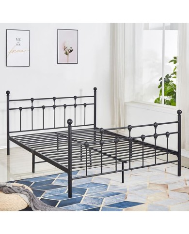 ΚΡΕΒΑΤΙ ΜΕΤΑΛΛΙΚΟ JACINDA 150x200 εκ. ΜΑΥΡΟ ΧΡΩΜΑ HM575.01