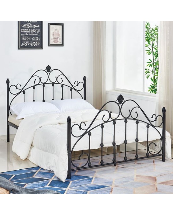 ΚΡΕΒΑΤΙ ΜΕΤΑΛΛΙΚΟ MADEN 150x200 εκ. ΜΑΥΡΟ ΧΡΩΜΑ HM576.01