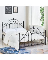ΚΡΕΒΑΤΙ ΜΕΤΑΛΛΙΚΟ MADEN 150x200 εκ. ΜΑΥΡΟ ΧΡΩΜΑ HM576.01
