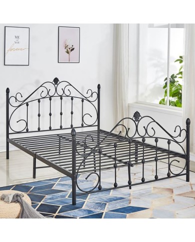 ΚΡΕΒΑΤΙ ΜΕΤΑΛΛΙΚΟ MADEN 150x200 εκ. ΜΑΥΡΟ ΧΡΩΜΑ HM576.01