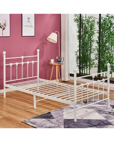 ΚΡΕΒΑΤΙ ΜΕΤΑΛΛΙΚΟ JACINDA 90x190 εκ. ΛΕΥΚΟ ΧΡΩΜΑ HM574.02