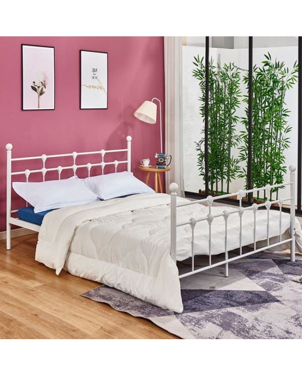 ΚΡΕΒΑΤΙ ΜΕΤΑΛΛΙΚΟ JACINDA 150x200 εκ. ΛΕΥΚΟ ΧΡΩΜΑ HM575.02