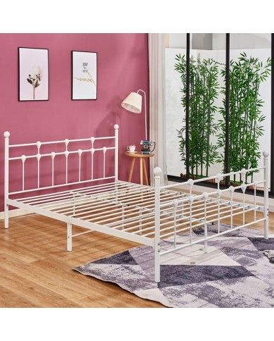ΚΡΕΒΑΤΙ ΜΕΤΑΛΛΙΚΟ JACINDA 150x200 εκ. ΛΕΥΚΟ ΧΡΩΜΑ HM575.02