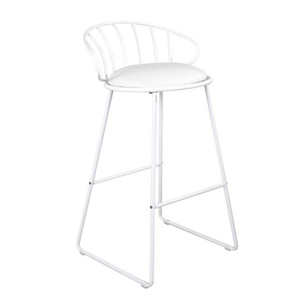 ΣΚΑΜΠΟ CONNOR ΜΕΤΑΛΛΙΚΟ ΛΕΥΚΟ ΜΕ PU ΛΕΥΚΟ ΚΑΘΙΣΜΑ HM8560.02  49,5x48x97 εκ.