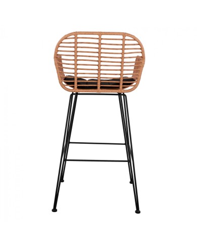 ΣΚΑΜΠΟ ΜΕΤΑΛΛΙΚΟ ΜΕ ΜΑΞΙΛΑΡΙ ALLEGRA HM5640 ΜΕ WICKER ΣΕ ΜΠΕΖ ΑΠΟΧΡΩΣΗ 54x61x109 εκ.