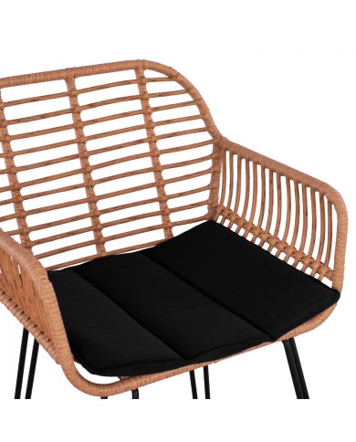 ΣΚΑΜΠΟ ΜΕΤΑΛΛΙΚΟ ΜΕ ΜΑΞΙΛΑΡΙ ALLEGRA HM5640 ΜΕ WICKER ΣΕ ΜΠΕΖ ΑΠΟΧΡΩΣΗ 54x61x109 εκ.