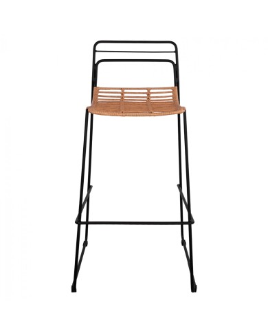 ΣΚΑΜΠΟ ΜΕΤΑΛΛΙΚΟ ALLEGRA HM5642 ΜΕ WICKER ΣΕ ΜΠΕΖ ΑΠΟΧΡΩΣΗ 48x53x100 εκ.