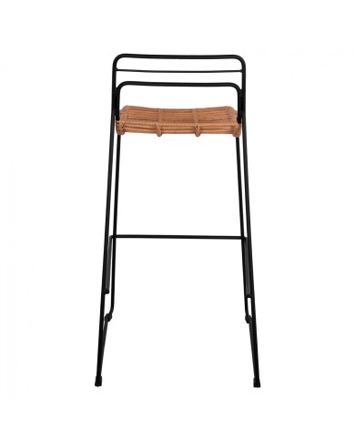 ΣΚΑΜΠΟ ΜΕΤΑΛΛΙΚΟ ALLEGRA HM5642 ΜΕ WICKER ΣΕ ΜΠΕΖ ΑΠΟΧΡΩΣΗ 48x53x100 εκ.