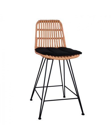 ΣΚΑΜΠΟ ΜΕΣΑΙΟΥ ΥΨΟΥΣ ALLEGRA HM5643 ΜΕΤΑΛΛΙΚΟ ΜΕ WICKER ΣΕ ΜΠΕΖ ΑΠΟΧΡΩΣΗ 54Χ58Χ98εκ.