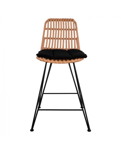 ΣΚΑΜΠΟ ΜΕΣΑΙΟΥ ΥΨΟΥΣ ALLEGRA HM5643 ΜΕΤΑΛΛΙΚΟ ΜΕ WICKER ΣΕ ΜΠΕΖ ΑΠΟΧΡΩΣΗ 54Χ58Χ98εκ.