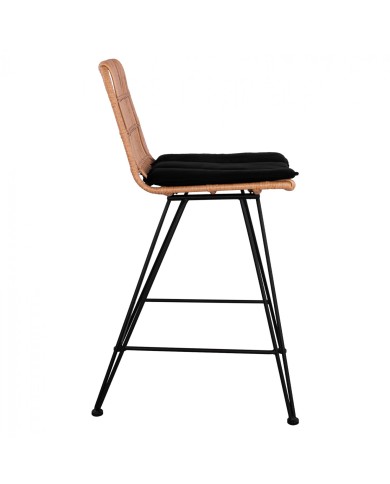 ΣΚΑΜΠΟ ΜΕΣΑΙΟΥ ΥΨΟΥΣ ALLEGRA HM5643 ΜΕΤΑΛΛΙΚΟ ΜΕ WICKER ΣΕ ΜΠΕΖ ΑΠΟΧΡΩΣΗ 54Χ58Χ98εκ.