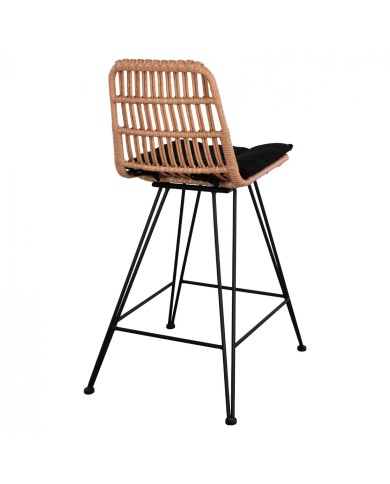ΣΚΑΜΠΟ ΜΕΣΑΙΟΥ ΥΨΟΥΣ ALLEGRA HM5643 ΜΕΤΑΛΛΙΚΟ ΜΕ WICKER ΣΕ ΜΠΕΖ ΑΠΟΧΡΩΣΗ 54Χ58Χ98εκ.