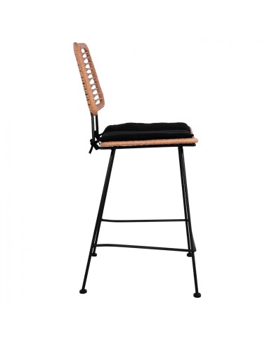 ΣΚΑΜΠΟ ΜΕΣΑΙΟΥ ΥΨΟΥΣ ALLEGRA HM5644 ΜΕΤΑΛΛΙΚΟ ΜΕ WICKER ΣΕ ΜΠΕΖ ΑΠΟΧΡΩΣΗ 55x56x107 εκ.