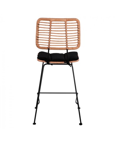 ΣΚΑΜΠΟ ΜΕΣΑΙΟΥ ΥΨΟΥΣ ALLEGRA HM5644 ΜΕΤΑΛΛΙΚΟ ΜΕ WICKER ΣΕ ΜΠΕΖ ΑΠΟΧΡΩΣΗ 55x56x107 εκ.