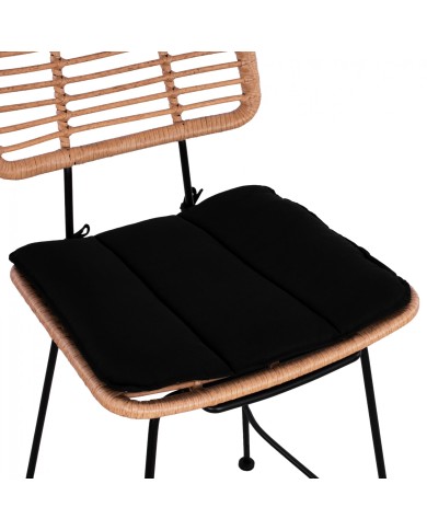 ΣΚΑΜΠΟ ΜΕΣΑΙΟΥ ΥΨΟΥΣ ALLEGRA HM5644 ΜΕΤΑΛΛΙΚΟ ΜΕ WICKER ΣΕ ΜΠΕΖ ΑΠΟΧΡΩΣΗ 55x56x107 εκ.