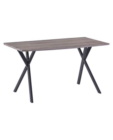 ΤΡΑΠΕΖΙ ALARICK ΜΕ MDF ΕΠΙΦΑΝΕΙΑ OLD BEECH & ΜΕΤΑΛΛΙΚΑ ΠΟΔΙΑ HM8550.02 140X80X75Υεκ.