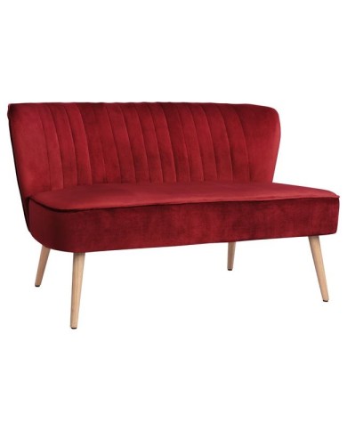 ΚΑΝΑΠΕΣ ANDY 2ΘΕΣΙΟΣ ΚΟΚΚΙΝΟ ΒΕΛΟΥΔΟ HM8401.06 128x70x77Υ εκ.
