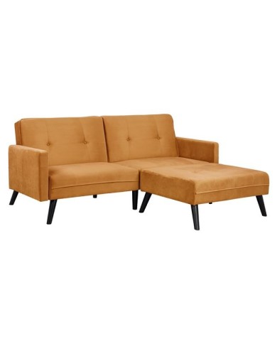 ΚΑΝΑΠΕΣ ΓΩΝΙΑ ΚΡΕΒΑΤΙ LIVIA HM3151.09 ΧΡΥΣΟ ΒΕΛΟΥΔΟ ΜΕ ΥΠΟΠΟΔΙΟ 211X158X83Y εκ.