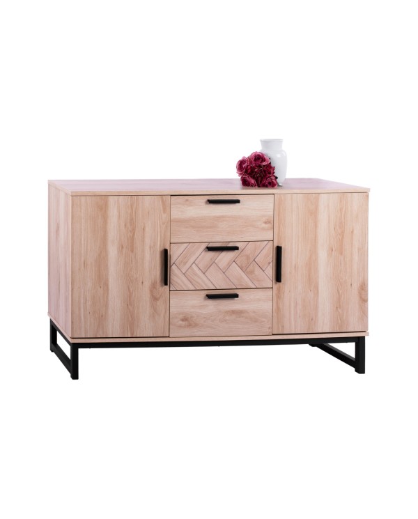 ΜΠΟΥΦΕΣ CHANELLE ΣΕ ΦΥΣΙΚΟ ΧΡΩΜΑ ΜΕ ΜΑΥΡΑ ΠΟΔΙΑ 148x39,5x79,5Y εκ. HM8646