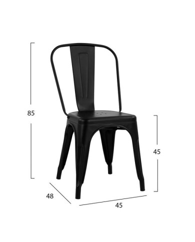 ΚΑΡΕΚΛΑ ΜΕΤΑΛΛΙΚΗ MELITA ΣΕ ΜΑΥΡΟ MAT 45x47x85Υ εκ. HM8641.22