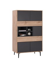 ΒΙΒΛΙΟΘΗΚΗ MARGARIT HM8678 ΓΚΡΙ ΜΕ ΦΥΣΙΚΟ 78x39x130Υ εκ.