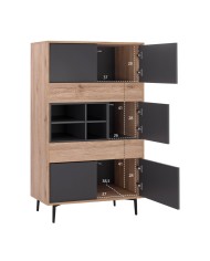 ΒΙΒΛΙΟΘΗΚΗ MARGARIT HM8678 ΓΚΡΙ ΜΕ ΦΥΣΙΚΟ 78x39x130Υ εκ.