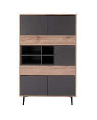 ΒΙΒΛΙΟΘΗΚΗ MARGARIT HM8678 ΓΚΡΙ ΜΕ ΦΥΣΙΚΟ 78x39x130Υ εκ.
