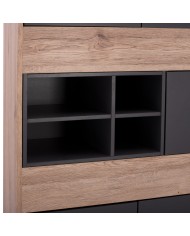 ΒΙΒΛΙΟΘΗΚΗ MARGARIT HM8678 ΓΚΡΙ ΜΕ ΦΥΣΙΚΟ 78x39x130Υ εκ.