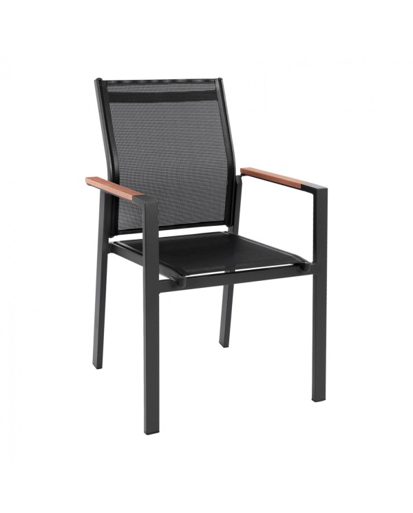 ΠΟΛΥΘΡΟΝΑ ΑΛΟΥΜΙΝΙΟΥ MILLER HM5406.10 ΓΚΡΙ ΜΕ TEΧ/NE ΜΑΥΡΟ & POLYWOOD 55x60x90Υεκ.