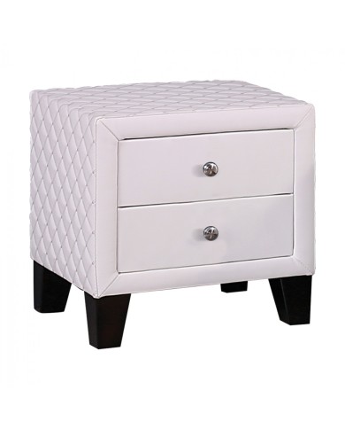ΚΟΜΟΔΙΝΟ ELDA HM595.02 ΜΕ 2 ΣΥΡΤΑΡΙΑ ΑΠΟ ΛΕΥΚΟ ΜΑΤ PU 45x39x45Υ εκ.