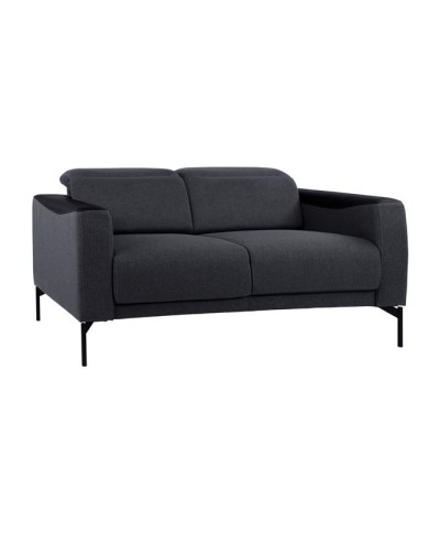 ΚΑΝΑΠΕΣ 2ΘΕΣΙΟΣ TRICIA HM3160.21 ΜΕ ΥΦΑΣΜΑ ΣΚΟΥΡΟ ΓΚΡΙ & ΜΑΥΡΟ PU 150x85x73-88 εκ.