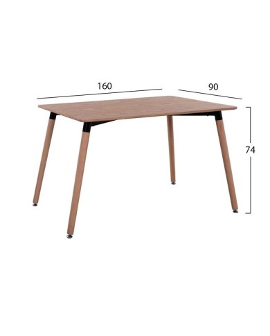 ΤΡΑΠΕΖΙ HM8697.04 MINIMAL, 160Χ90X74,5, ΦΥΣΙΚΟ ΜΕ ΞΥΛΙΝΑ ΠΟΔΙΑ ΟΞΙΑ