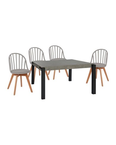 ΣΕΤ 5 ΤΜΧ ΤΡΑΠΕΖΙ 140x88x75 cm MDF ΜΕ ΚΑΡΕΚΛΕΣ ALINA HM11173