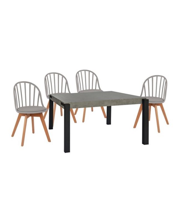 ΣΕΤ 5 ΤΜΧ ΤΡΑΠΕΖΙ 140x88x75 cm MDF ΜΕ ΚΑΡΕΚΛΕΣ ALINA HM11173