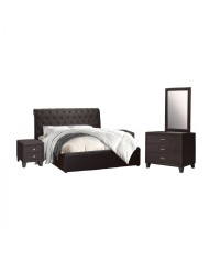 ΣΕΤ ΚΡΕΒΑΤΟΚΑΜΑΡΑΣ 4 ΤΜΧ T. CHESTERFIELD ΣΚΟΥΡΟ ΚΑΦΕ HM11268.01