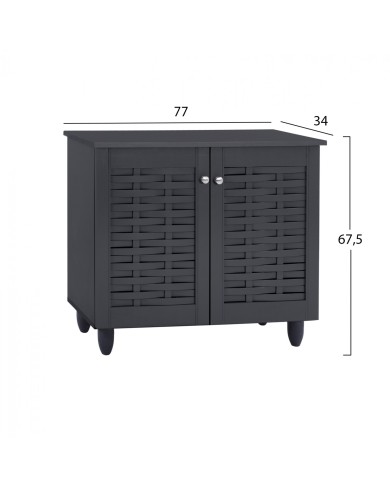 ΠΑΠΟΥΤΣΟΘΗΚΗ-ΝΤΟΥΛΑΠΙ ΞΥΛΙΝΗ CASSIOPE HM2208.10 ΓΚΡΙ 77Χ34Χ67.5εκ.