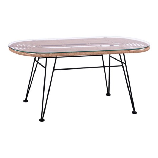 ΤΡΑΠΕΖΙ ΜΕΣΗΣ ΜΕΤΑΛΛΙΚΟ ALLEGRA ΜΕ WICKER ΜΠΕΖ 100Χ45Χ46Υ εκ. HM5695