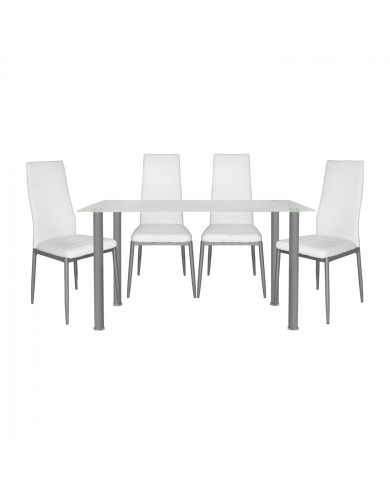 ΣΕΤ ΤΡΑΠΕΖΑΡΙΑ 5ΤΜΧ ΤΡΑΠΕΖΙ ALAN 120X70X75 & LADY ΛΕΥΚΕΣ HM10061.11