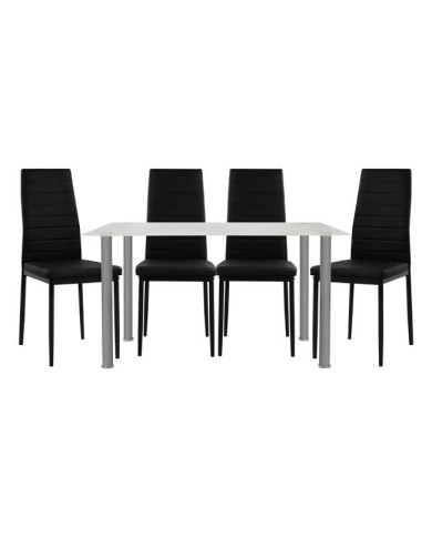 ΣΕΤ ΤΡΑΠΕΖΑΡΙΑ 5ΤΜΧ ΤΡΑΠΕΖΙ ALAN 120X70X75 & LADY ΜΑΥΡΕΣ HM10061.12