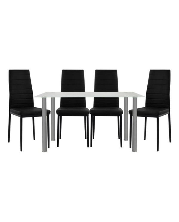 ΣΕΤ ΤΡΑΠΕΖΑΡΙΑ 5ΤΜΧ ΤΡΑΠΕΖΙ ALAN 120X70X75 & LADY ΜΑΥΡΕΣ HM10061.12