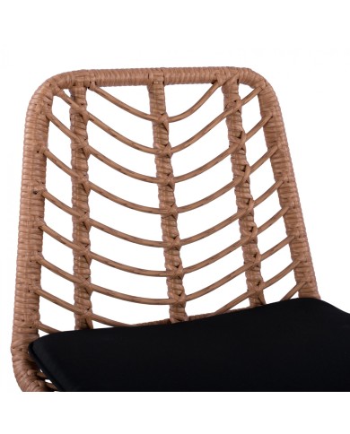 ΣΚΑΜΠΟ ΜΕΤΑΛΛΙΚΟ GAVIN HM5706 ΜΕ WICKER ΜΠΕΖ 47Χ59Χ111Υ εκ.