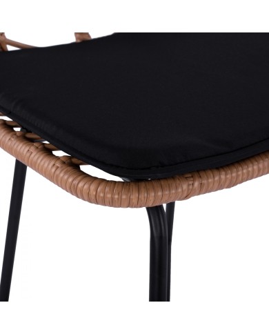 ΣΚΑΜΠΟ ΜΕΤΑΛΛΙΚΟ GAVIN HM5706 ΜΕ WICKER ΜΠΕΖ 47Χ59Χ111Υ εκ.