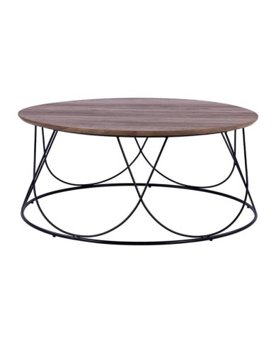 ΤΡΑΠΕΖΑΚΙ ΣΑΛΟΝΙΟΥ ZENA HM8690 MDF TOP ΜΕ ΜΕΤΑΛΛΙΚΟ ΜΑΥΡΟ ΣΚΕΛΕΤΟ Φ90Χ40Υ εκ.