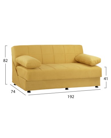 ΚΑΝΑΠΕΣ ΚΡΕΒΑΤΙ ΒΕΛΟΥΔΟ ΧΡΥΣΟ 3ΘΕΣΙΟΣ EGE 1215 HM3067.08 192X74X82 εκ.